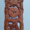 Uhr aus Holz mit Motorrad Symbol