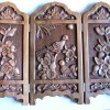 Wanddekoration mit Blumen-und Vogelmotiv Meisterwerk der Schnitzkunst