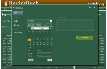 RevierBuch - Neue Jagd erstellen