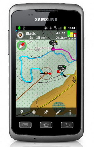 Tracker Software auf Samsung Galaxy PDA<small>© Tracker</small>