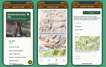 RevierBuch App - Abschuss, Position, Nachsuche