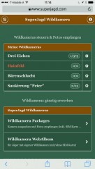 SuperJagd Wildkamera Service - Beispiel Übersicht am Handy